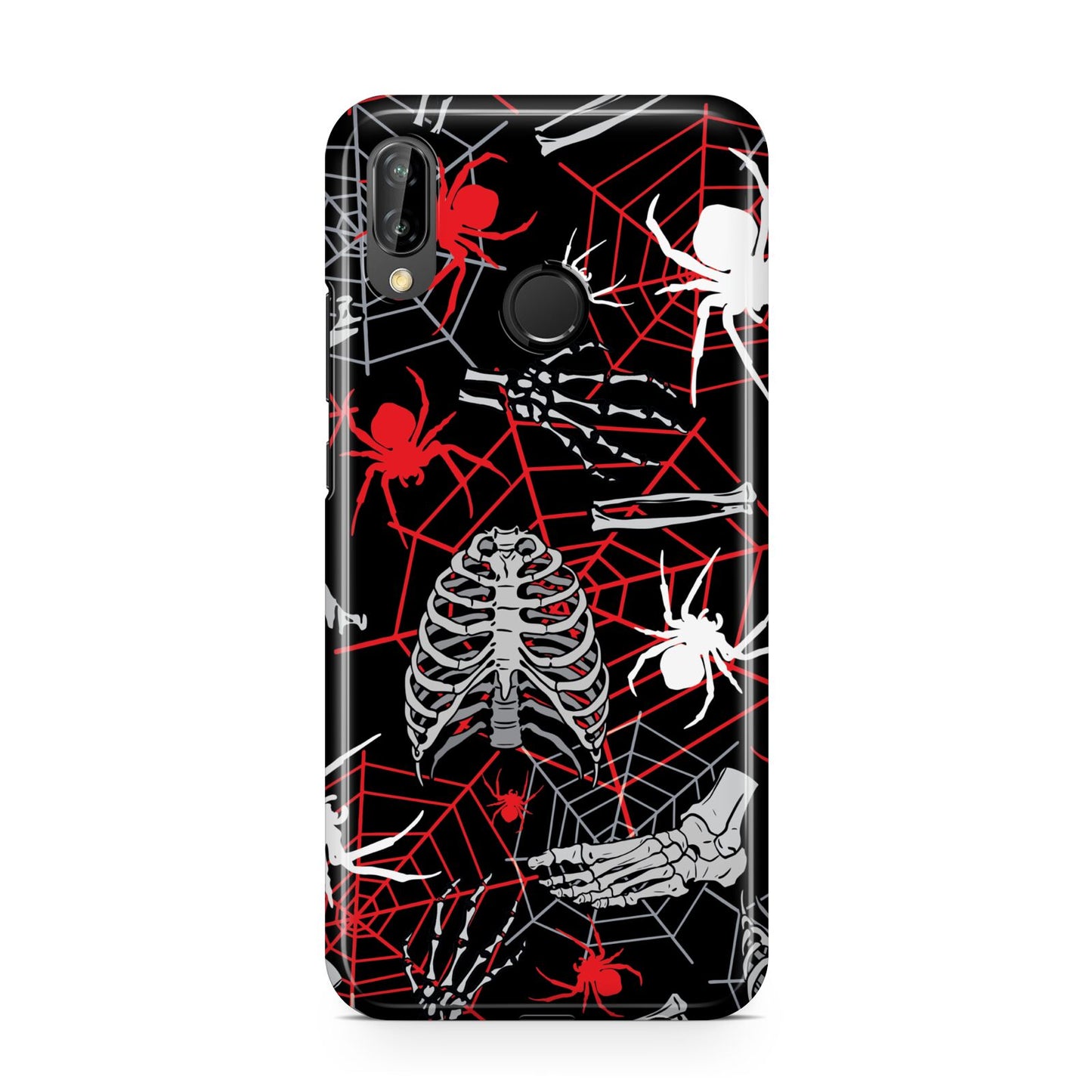 Grey and Red Cobwebs Huawei P20 Lite Phone Case