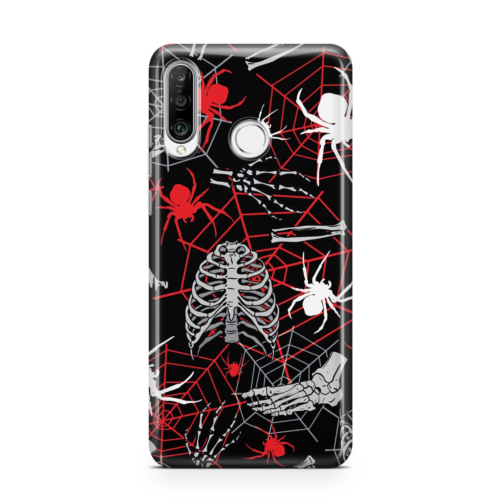 Grey and Red Cobwebs Huawei P30 Lite Phone Case