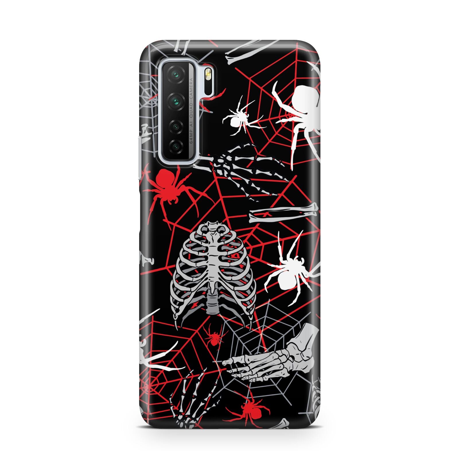 Grey and Red Cobwebs Huawei P40 Lite 5G Phone Case