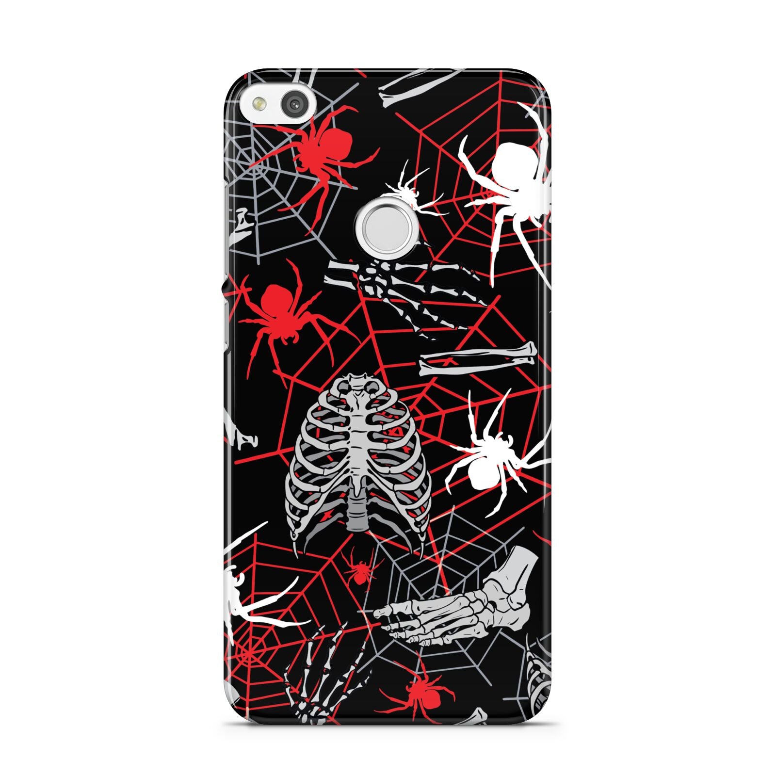 Grey and Red Cobwebs Huawei P8 Lite Case