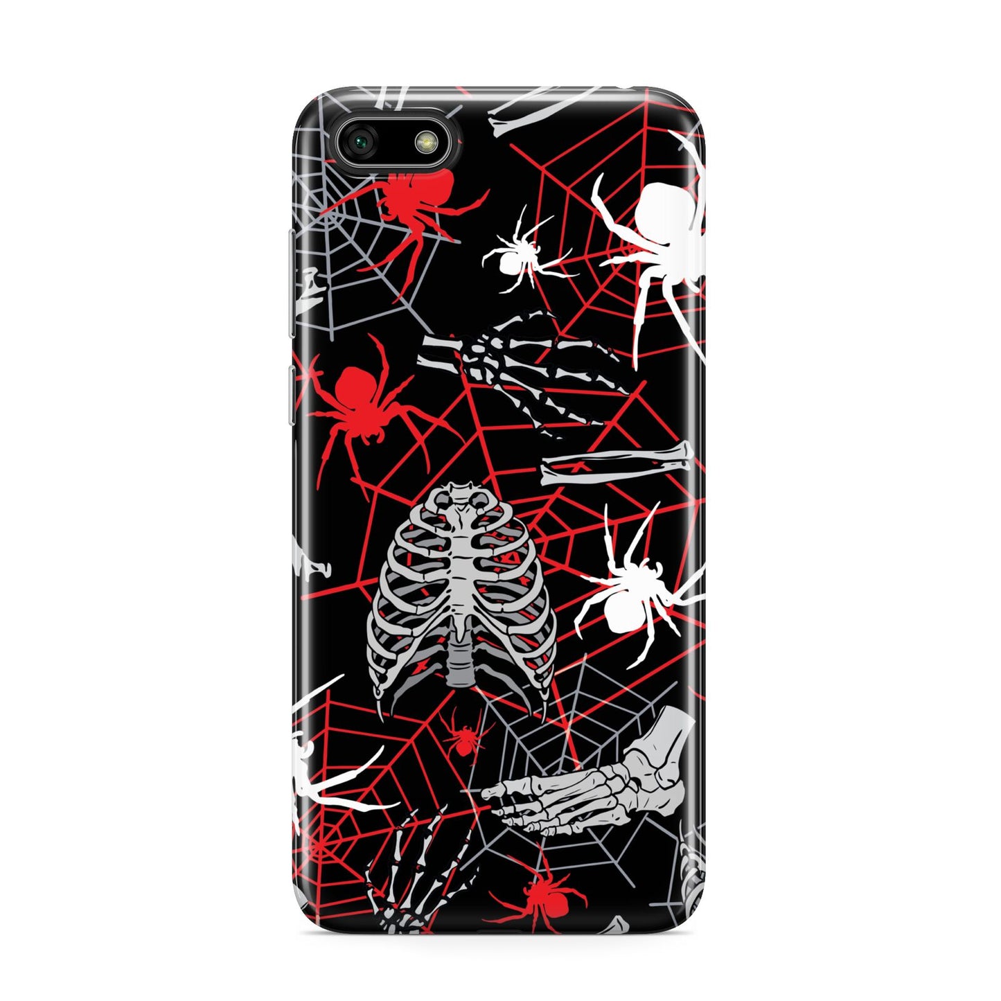 Grey and Red Cobwebs Huawei Y5 Prime 2018 Phone Case