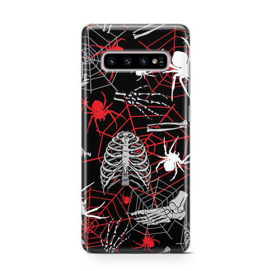 Grey and Red Cobwebs Protective Samsung Galaxy Case