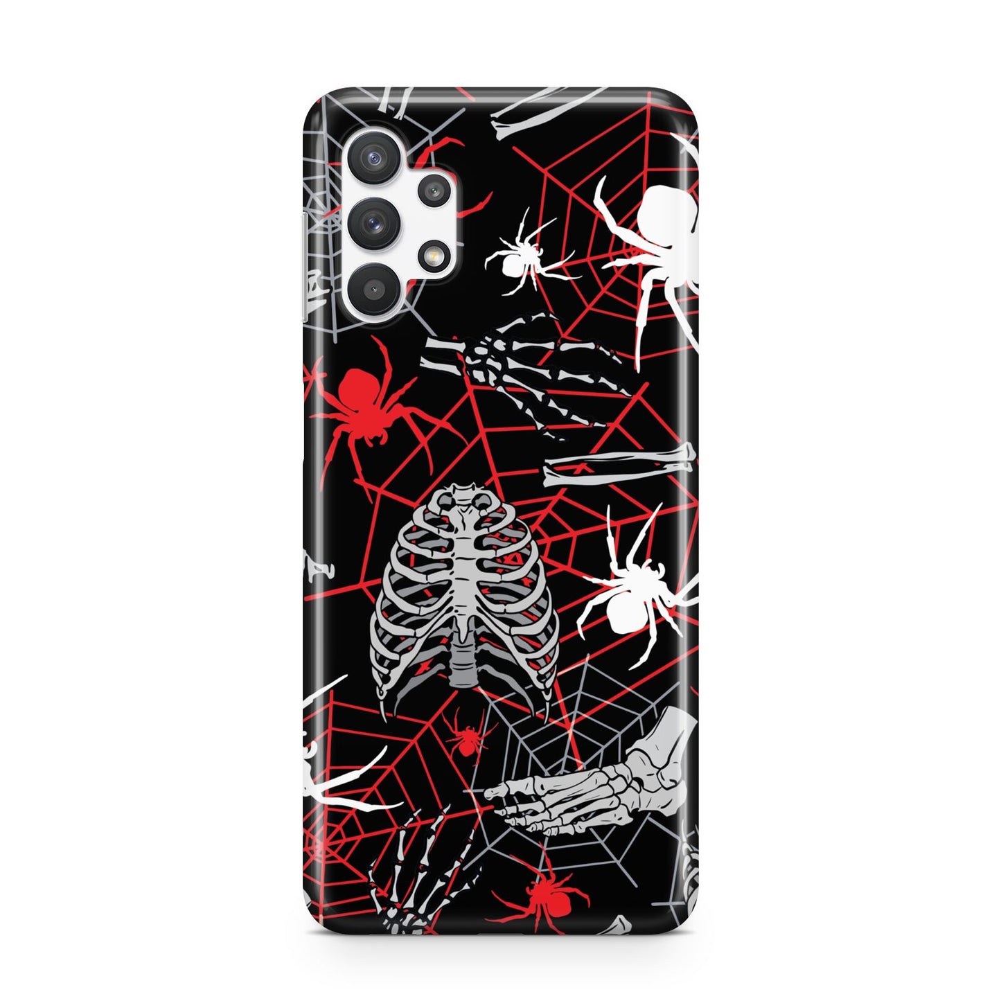 Grey and Red Cobwebs Samsung A32 5G Case