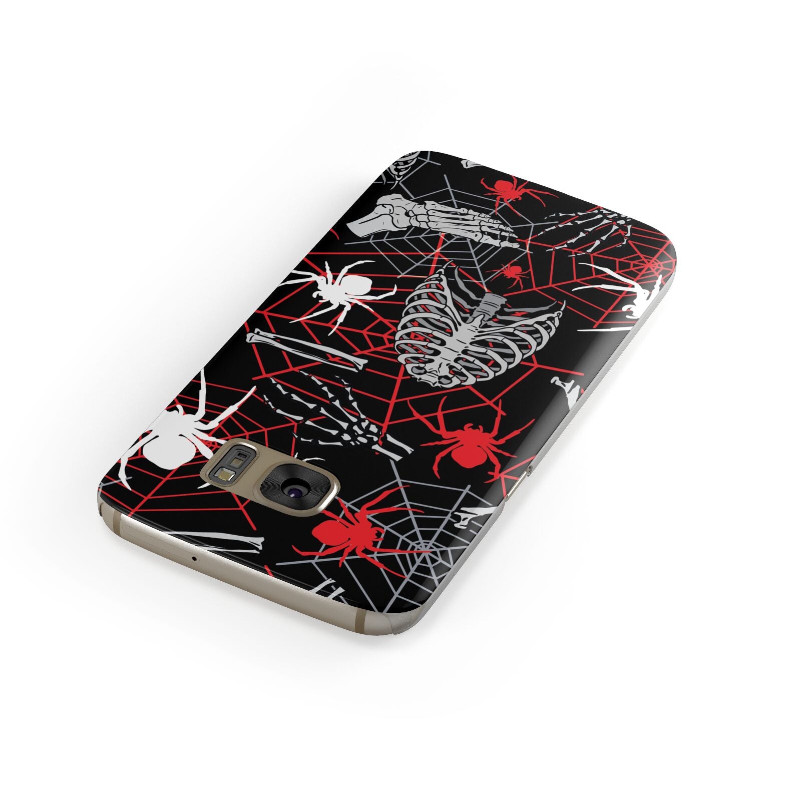 Grey and Red Cobwebs Samsung Galaxy Case Front Close Up