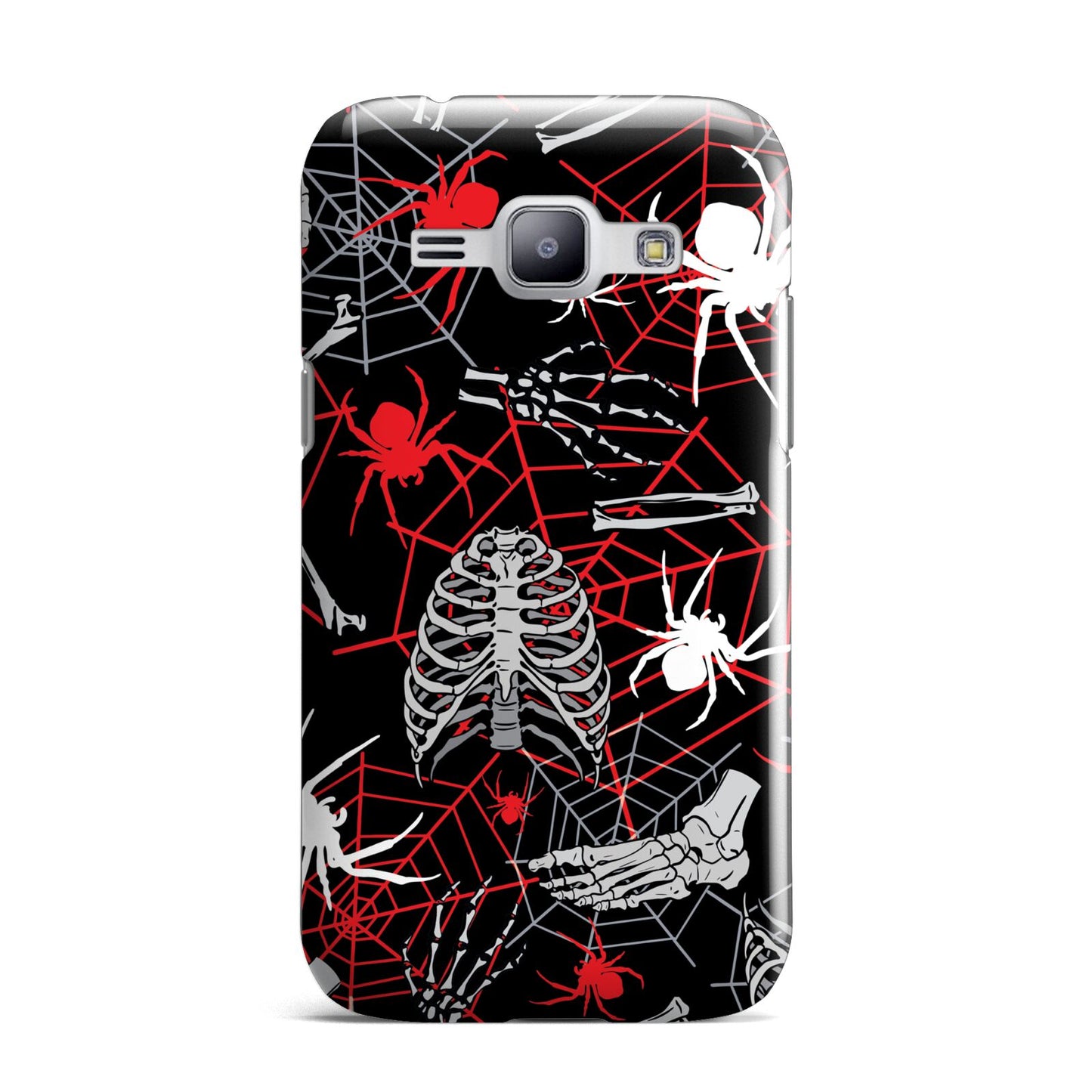 Grey and Red Cobwebs Samsung Galaxy J1 2015 Case