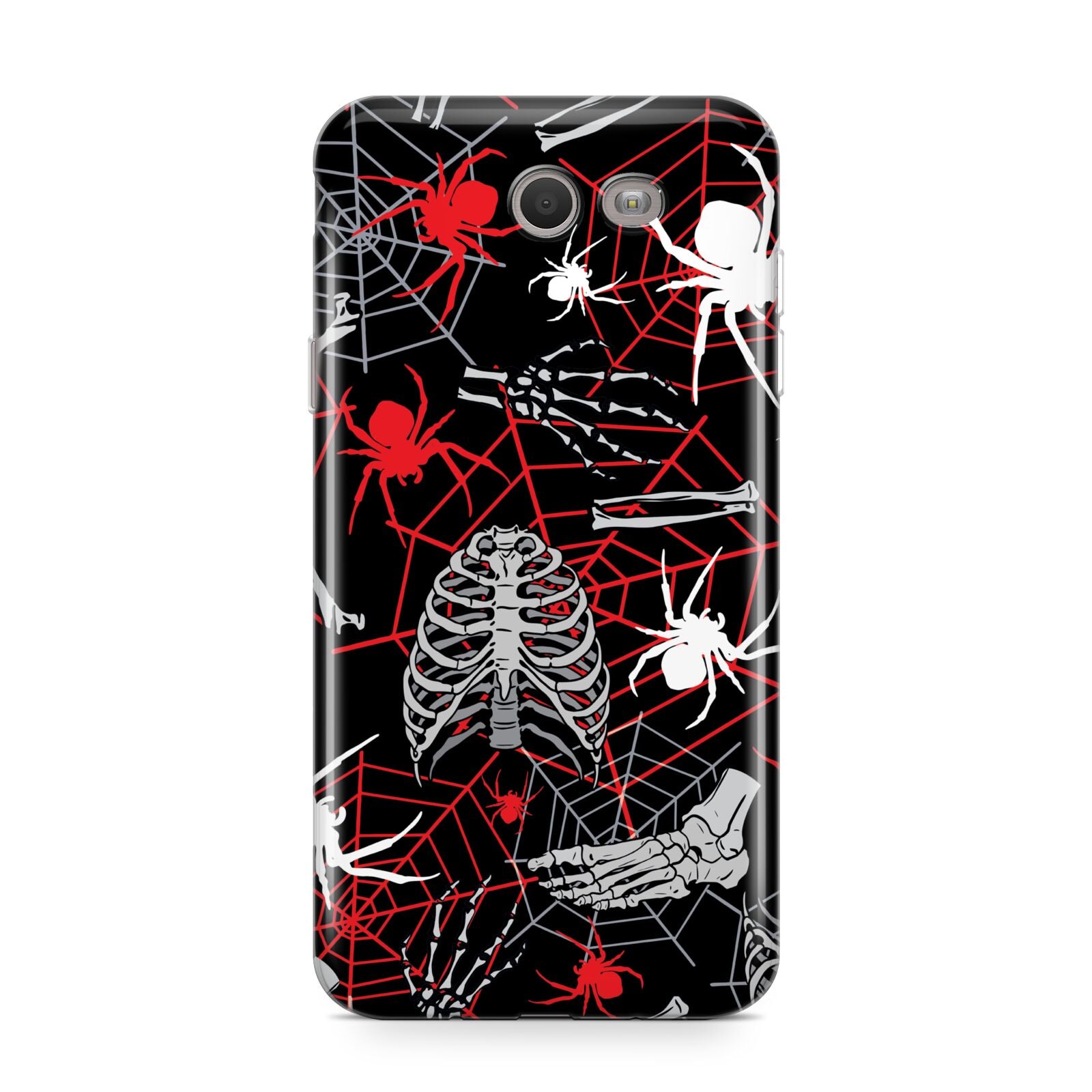 Grey and Red Cobwebs Samsung Galaxy J7 2017 Case