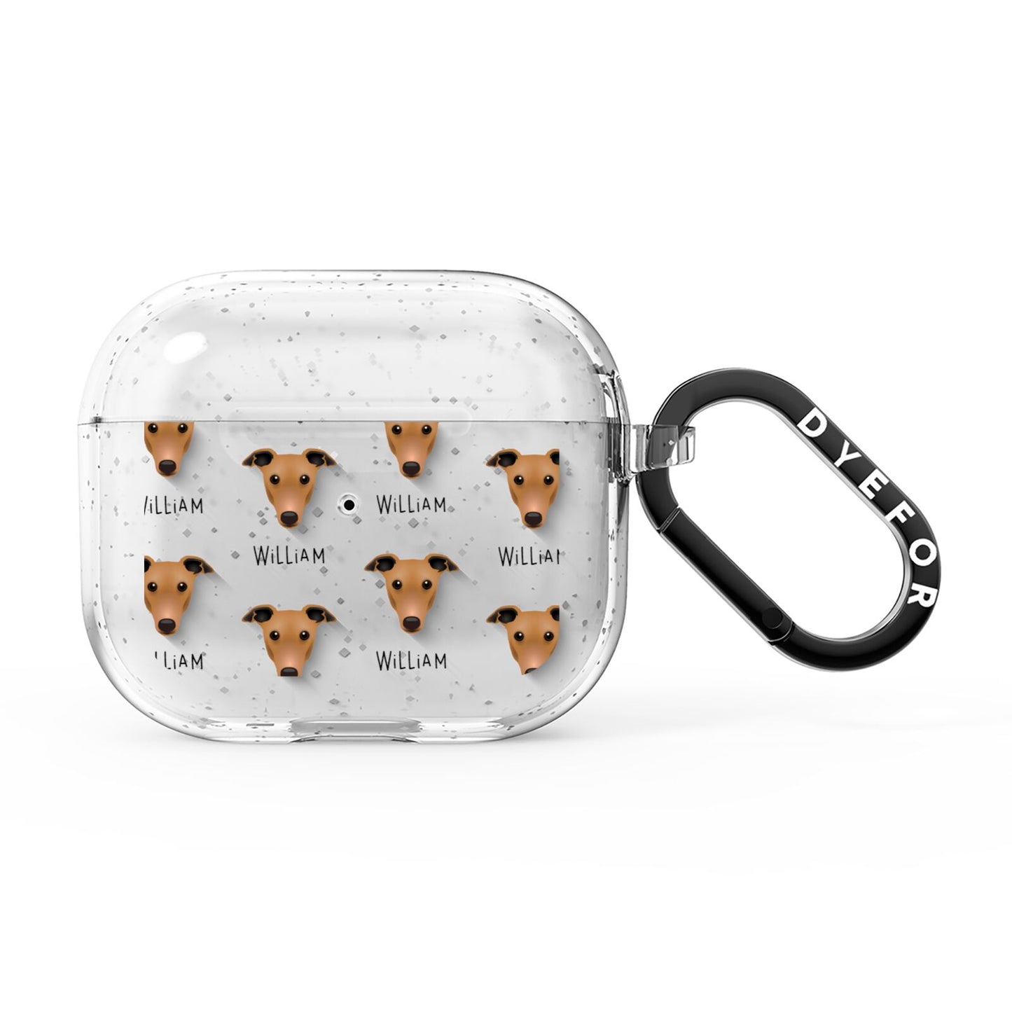 Greyhound Icon with Name AirPods Glitter Case 3rd Gen