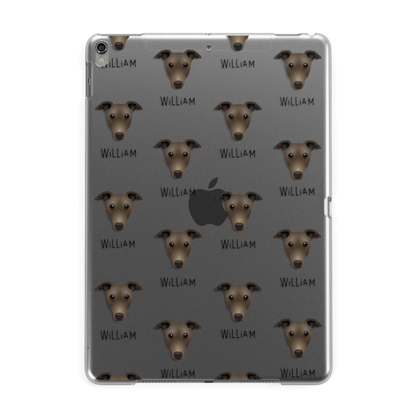 Greyhound Icon with Name Apple iPad Grey Case
