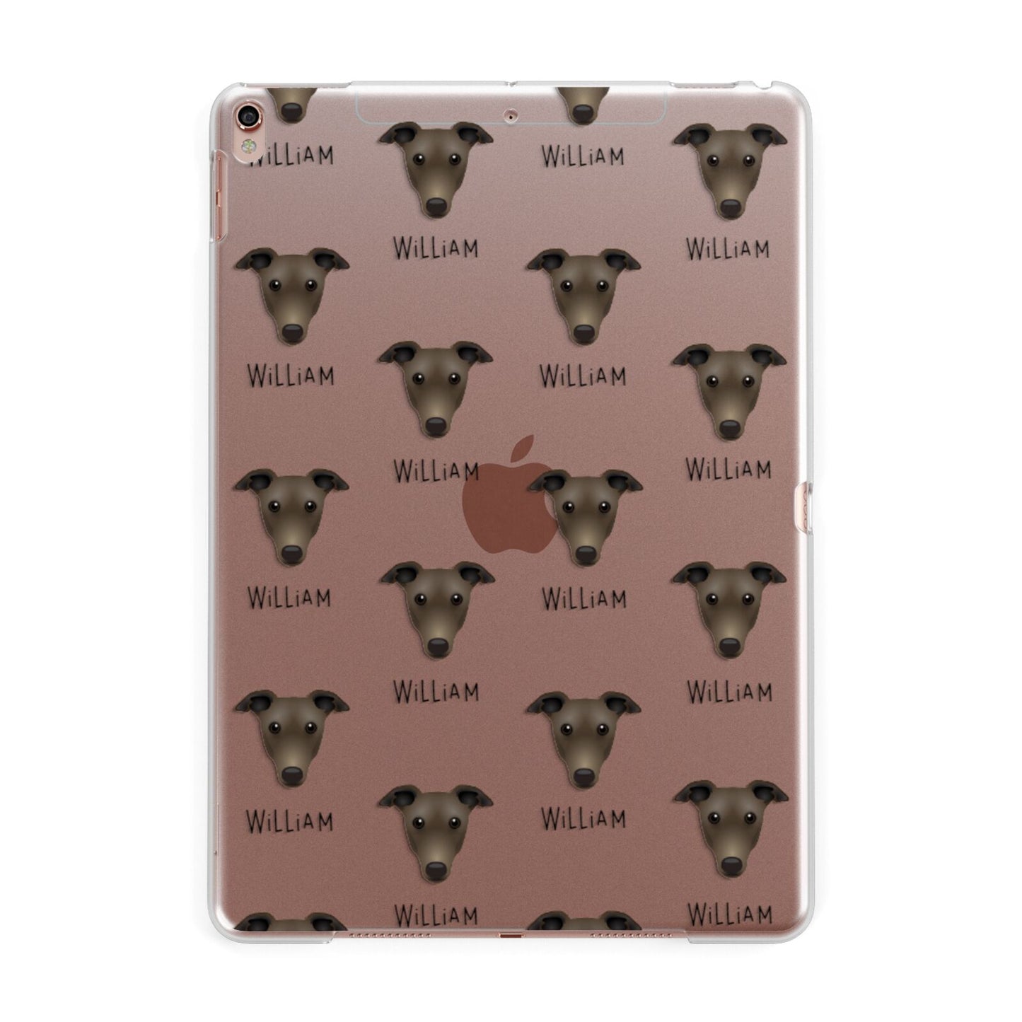 Greyhound Icon with Name Apple iPad Rose Gold Case