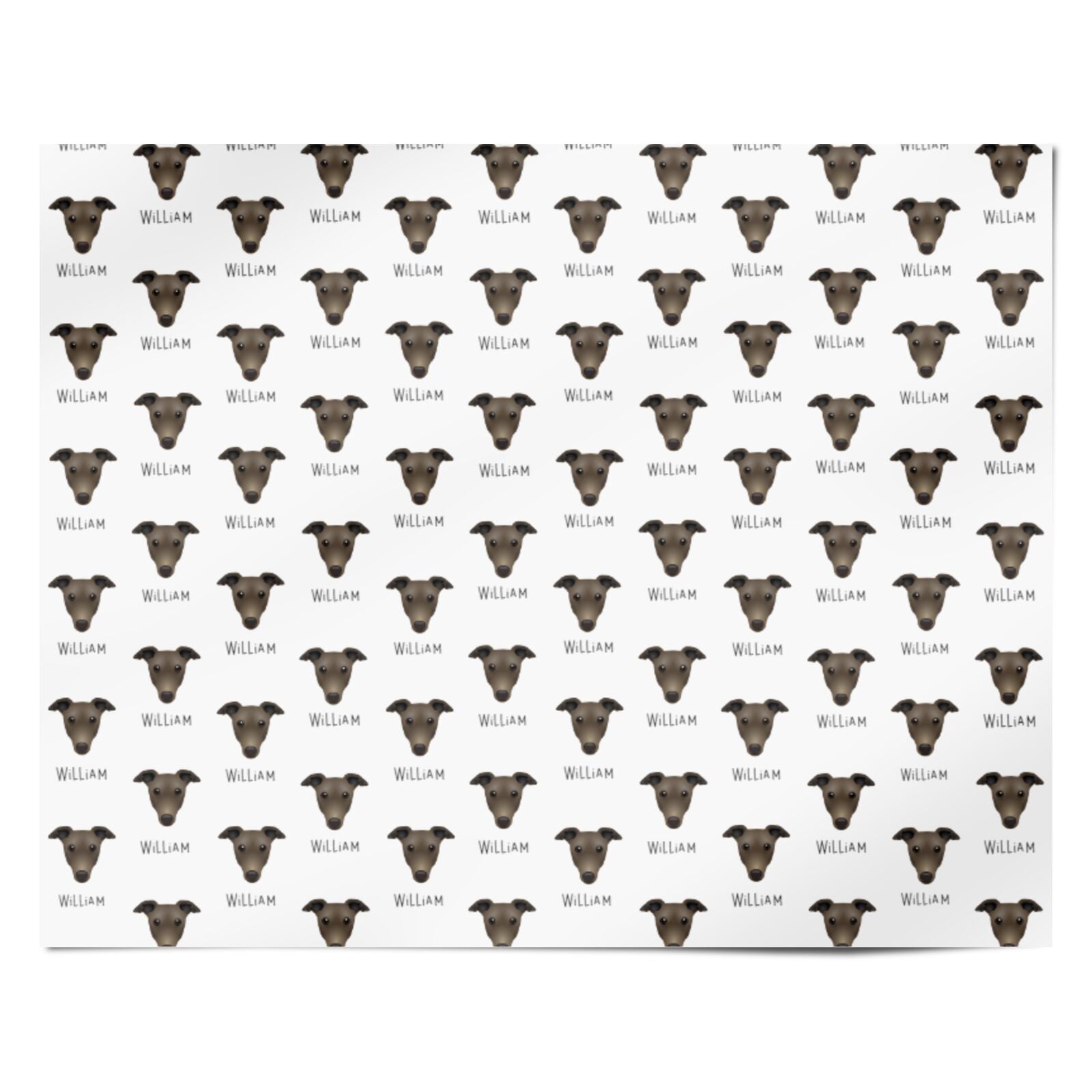 Greyhound Icon with Name Personalised Wrapping Paper Alternative