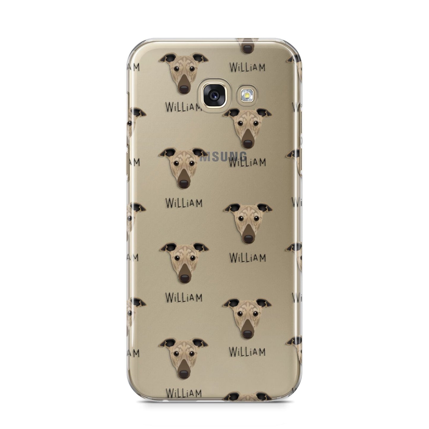 Greyhound Icon with Name Samsung Galaxy A5 2017 Case on gold phone