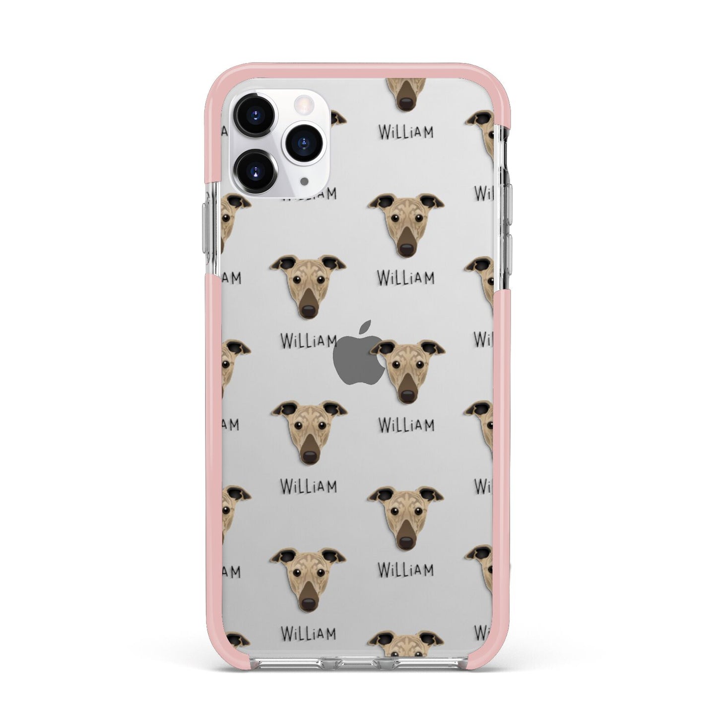 Greyhound Icon with Name iPhone 11 Pro Max Impact Pink Edge Case