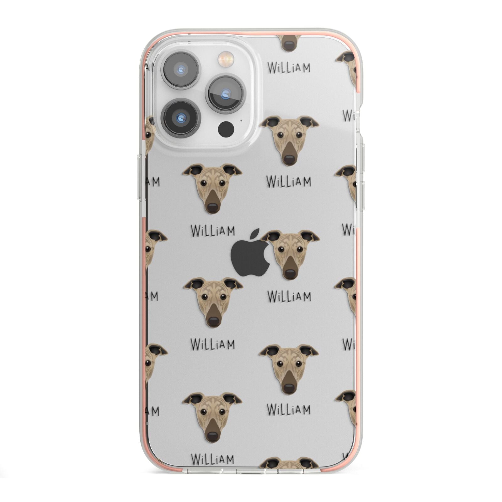 Greyhound Icon with Name iPhone 13 Pro Max TPU Impact Case with Pink Edges