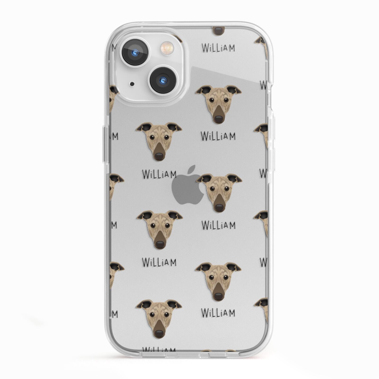 Greyhound Icon with Name iPhone 13 TPU Impact Case with White Edges