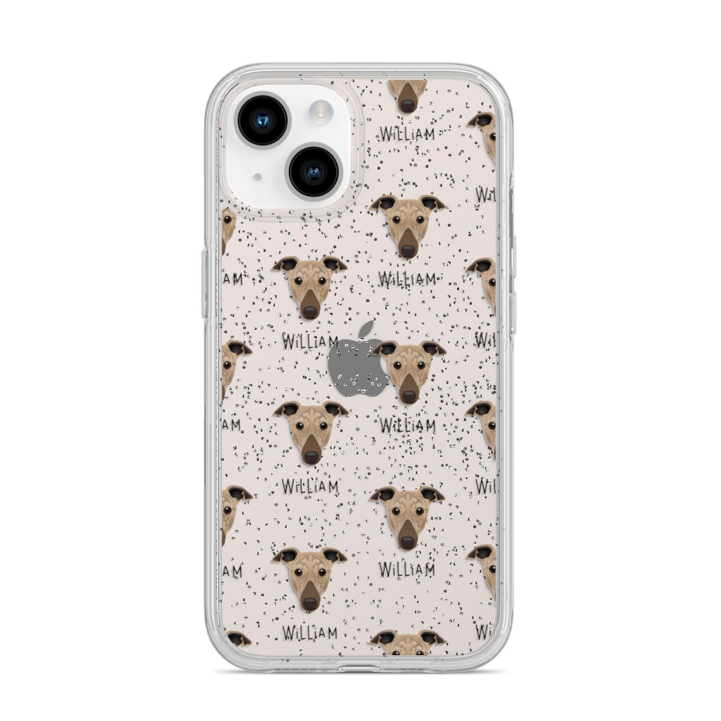 Greyhound Icon with Name iPhone 14 Glitter Tough Case Starlight