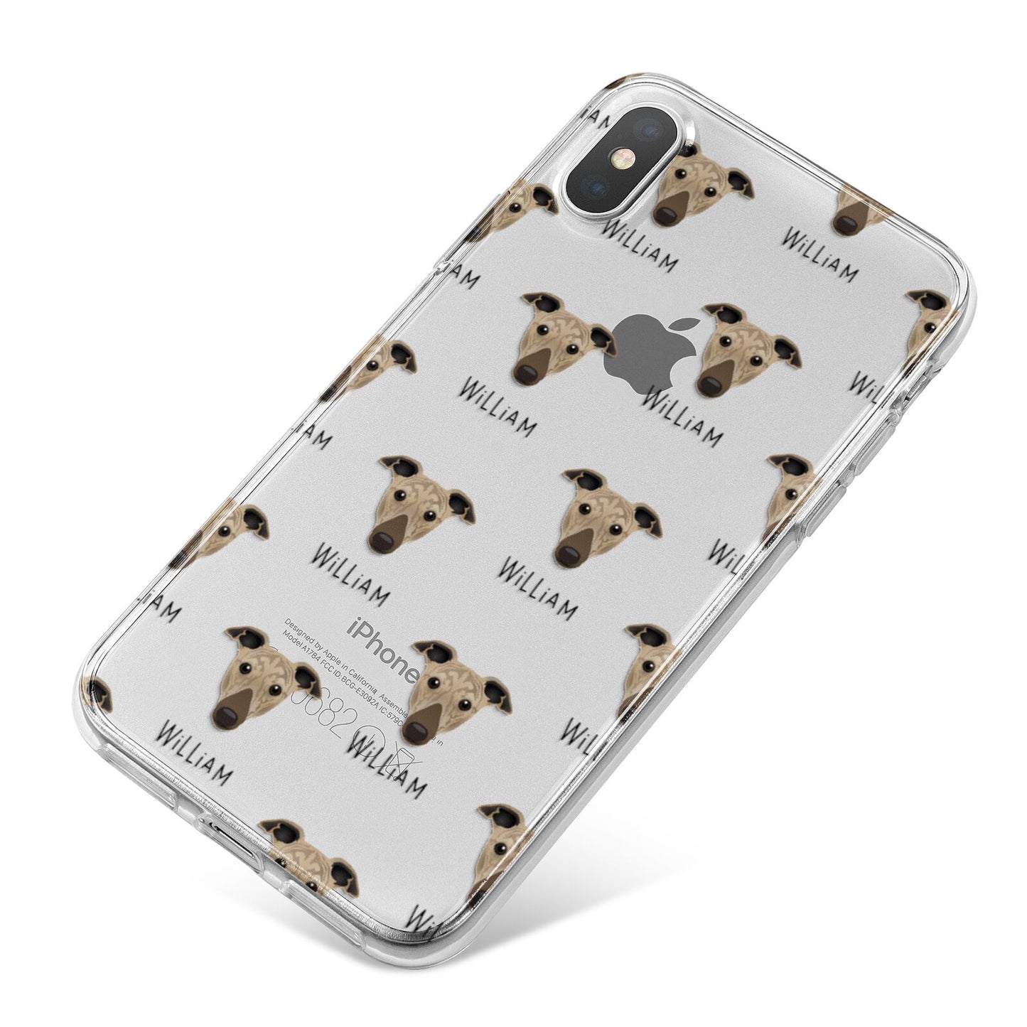 Greyhound Icon with Name iPhone X Bumper Case on Silver iPhone