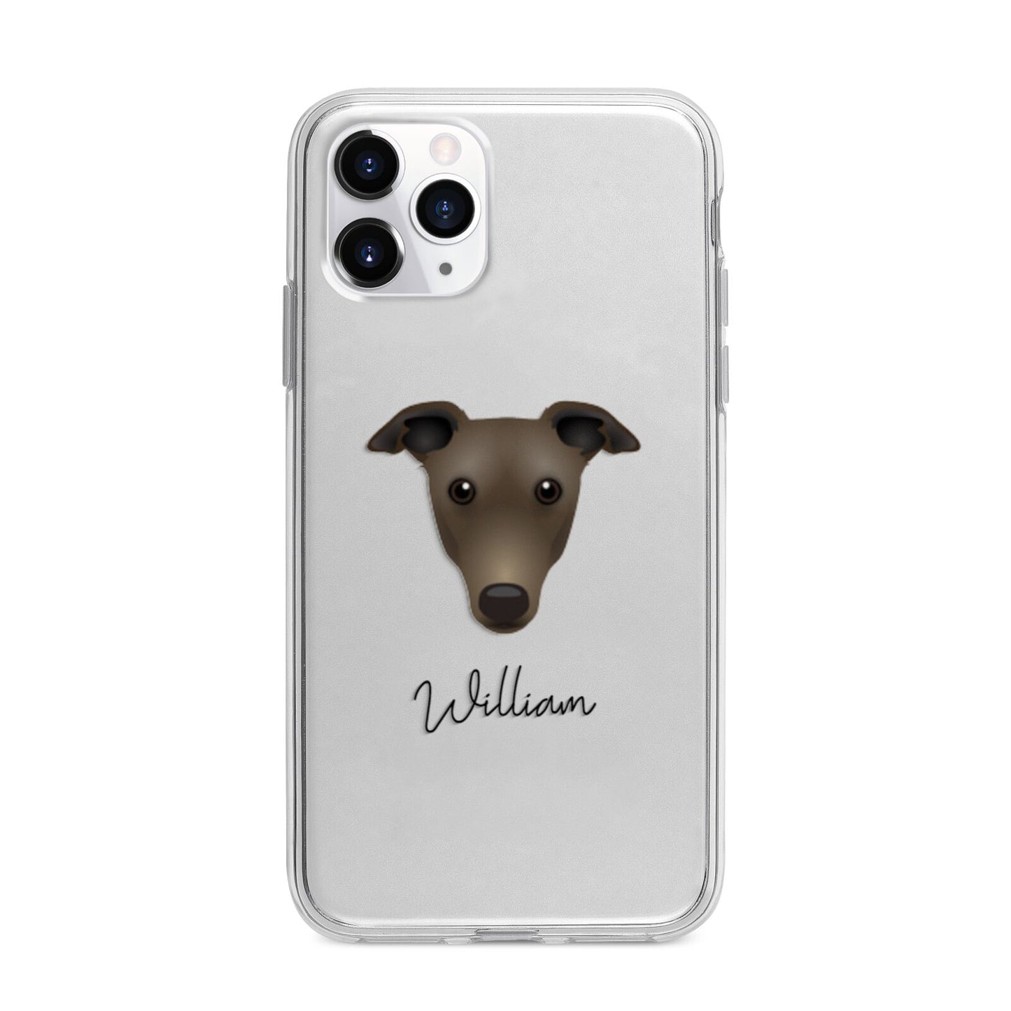 Greyhound Personalised Apple iPhone 11 Pro Max in Silver with Bumper Case