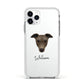 Greyhound Personalised Apple iPhone 11 Pro in Silver with White Impact Case