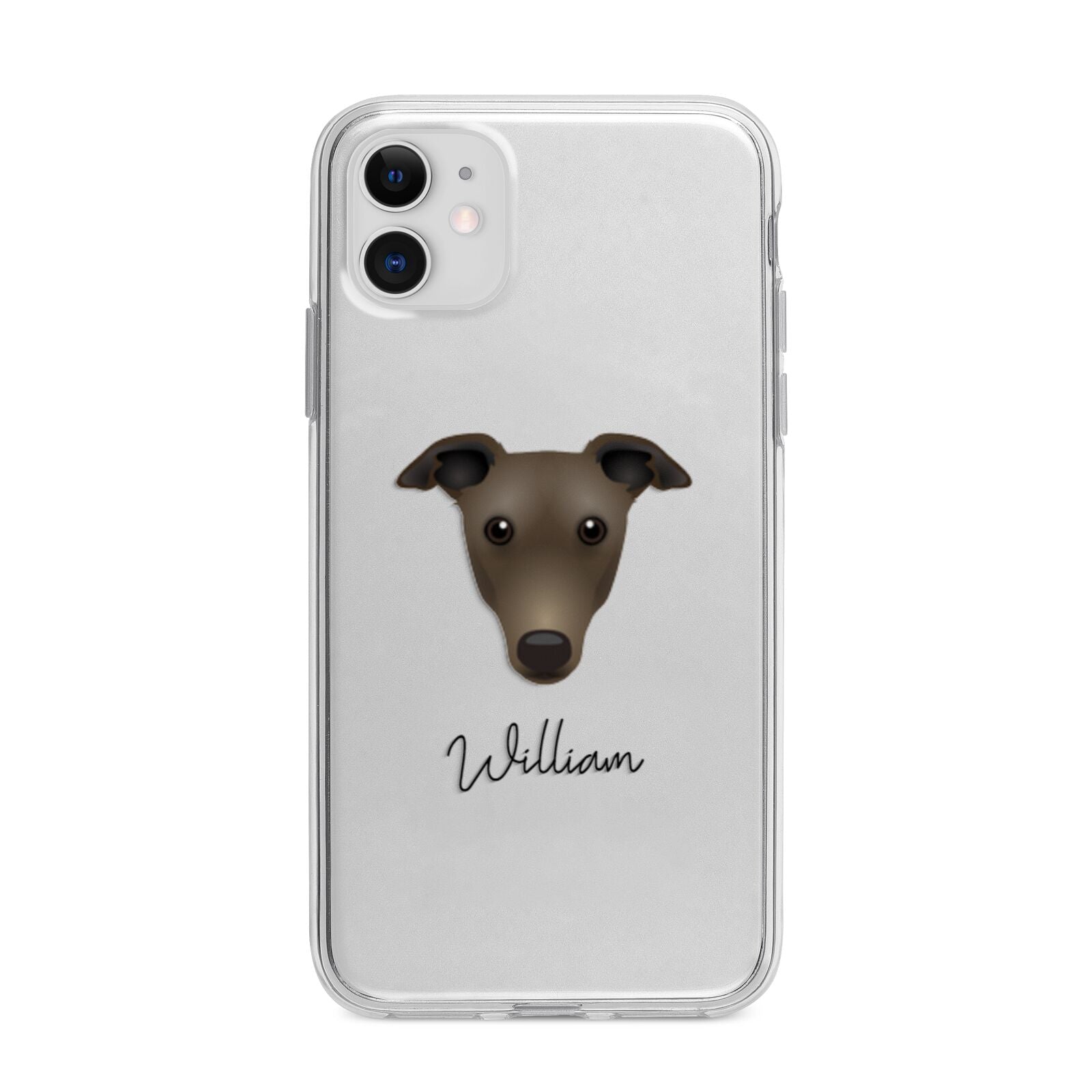Greyhound Personalised Apple iPhone 11 in White with Bumper Case