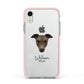Greyhound Personalised Apple iPhone XR Impact Case Pink Edge on Silver Phone