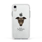 Greyhound Personalised Apple iPhone XR Impact Case White Edge on Silver Phone