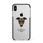 Greyhound Personalised Apple iPhone Xs Max Impact Case Black Edge on Silver Phone