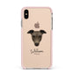 Greyhound Personalised Apple iPhone Xs Max Impact Case Pink Edge on Gold Phone