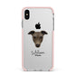 Greyhound Personalised Apple iPhone Xs Max Impact Case Pink Edge on Silver Phone