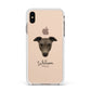 Greyhound Personalised Apple iPhone Xs Max Impact Case White Edge on Gold Phone