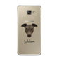 Greyhound Personalised Samsung Galaxy A3 2016 Case on gold phone