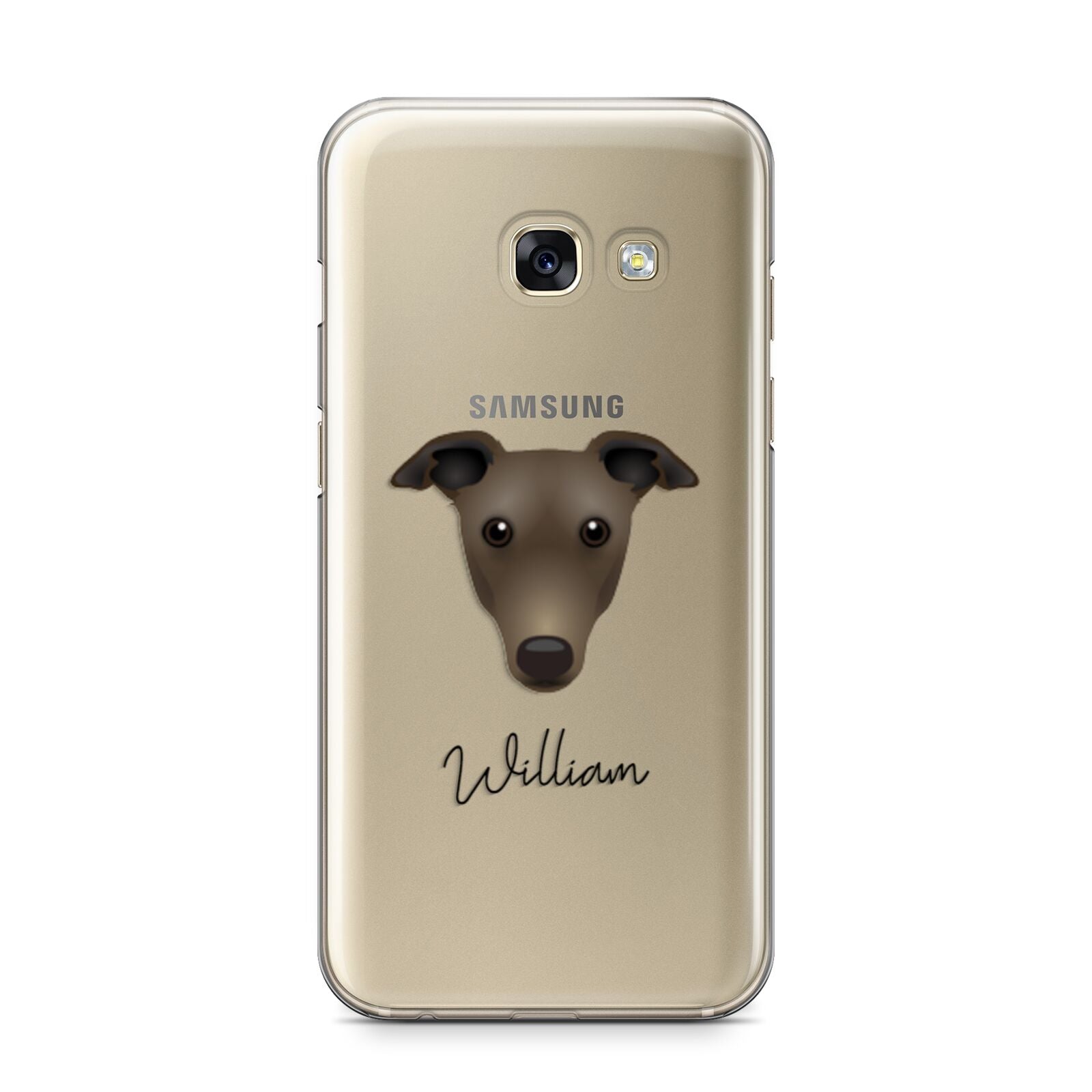 Greyhound Personalised Samsung Galaxy A3 2017 Case on gold phone