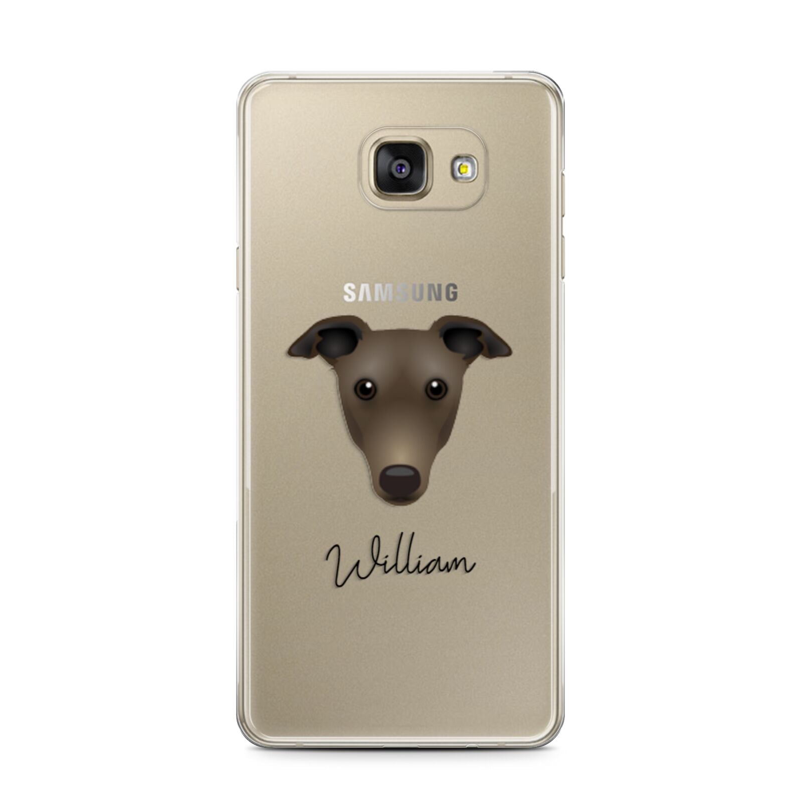 Greyhound Personalised Samsung Galaxy A7 2016 Case on gold phone