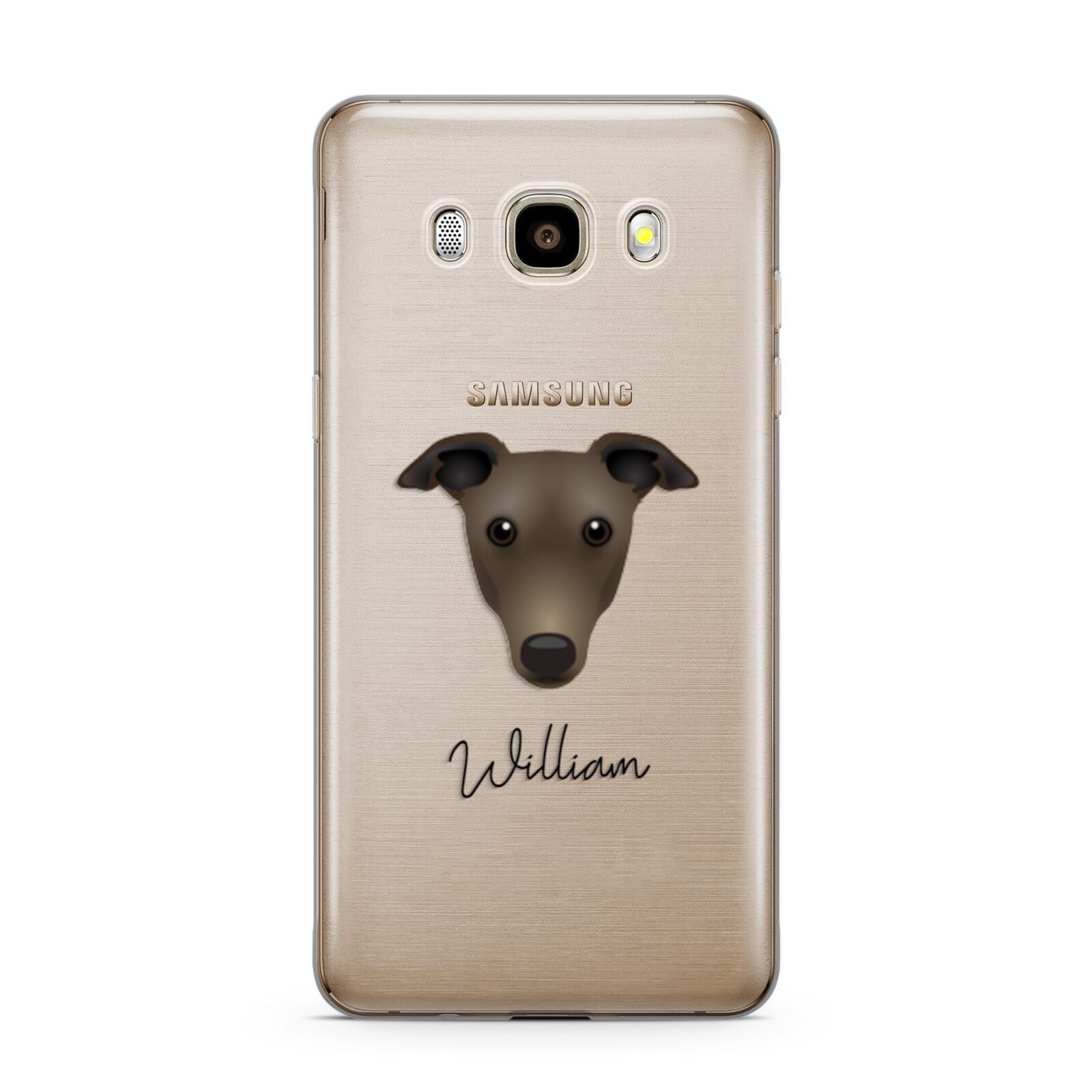 Greyhound Personalised Samsung Galaxy J7 2016 Case on gold phone