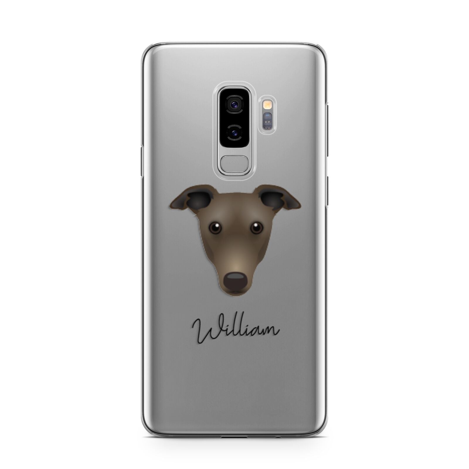 Greyhound Personalised Samsung Galaxy S9 Plus Case on Silver phone