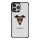 Greyhound Personalised iPhone 13 Pro Max Black Impact Case on Silver phone