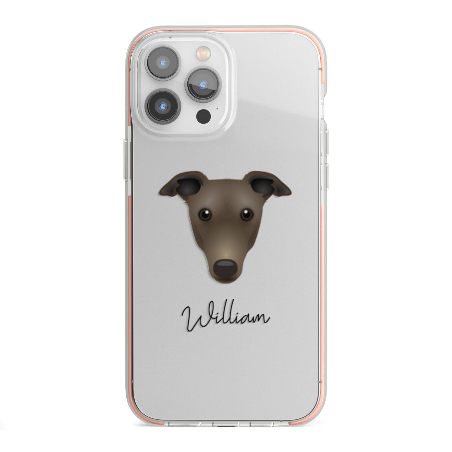 Greyhound Personalised iPhone 13 Pro Max TPU Impact Case with Pink Edges