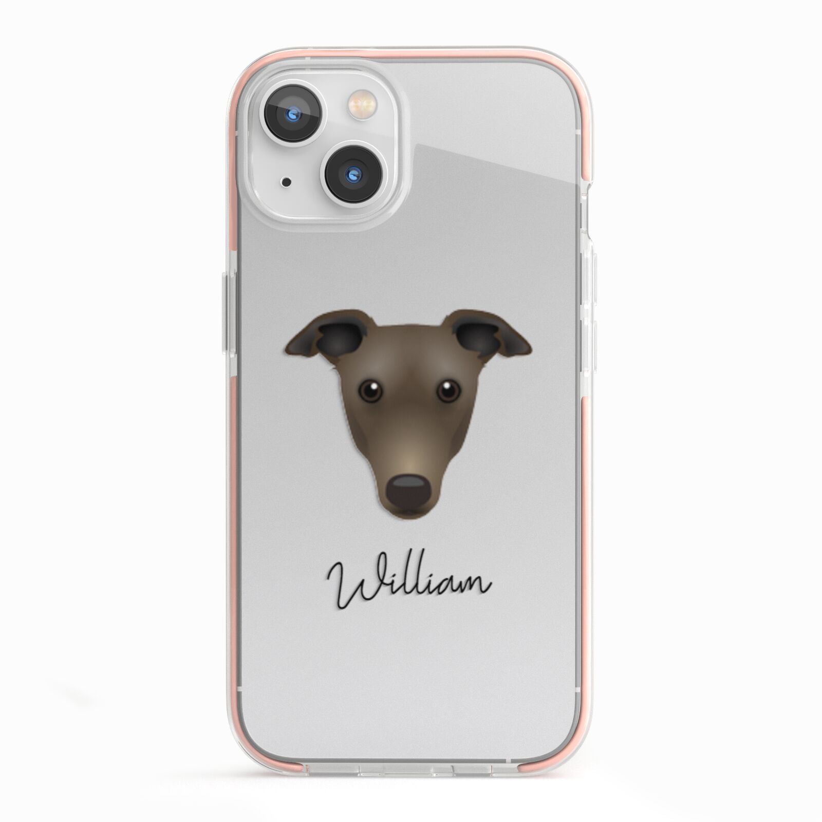 Greyhound Personalised iPhone 13 TPU Impact Case with Pink Edges