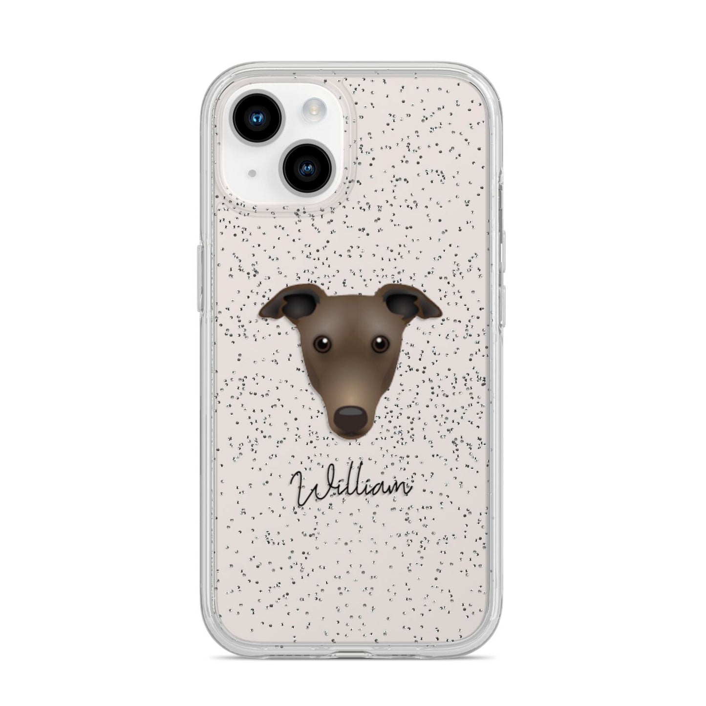 Greyhound Personalised iPhone 14 Glitter Tough Case Starlight