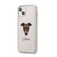 Greyhound Personalised iPhone 14 Plus Clear Tough Case Starlight Angled Image
