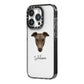 Greyhound Personalised iPhone 14 Pro Black Impact Case Side Angle on Silver phone