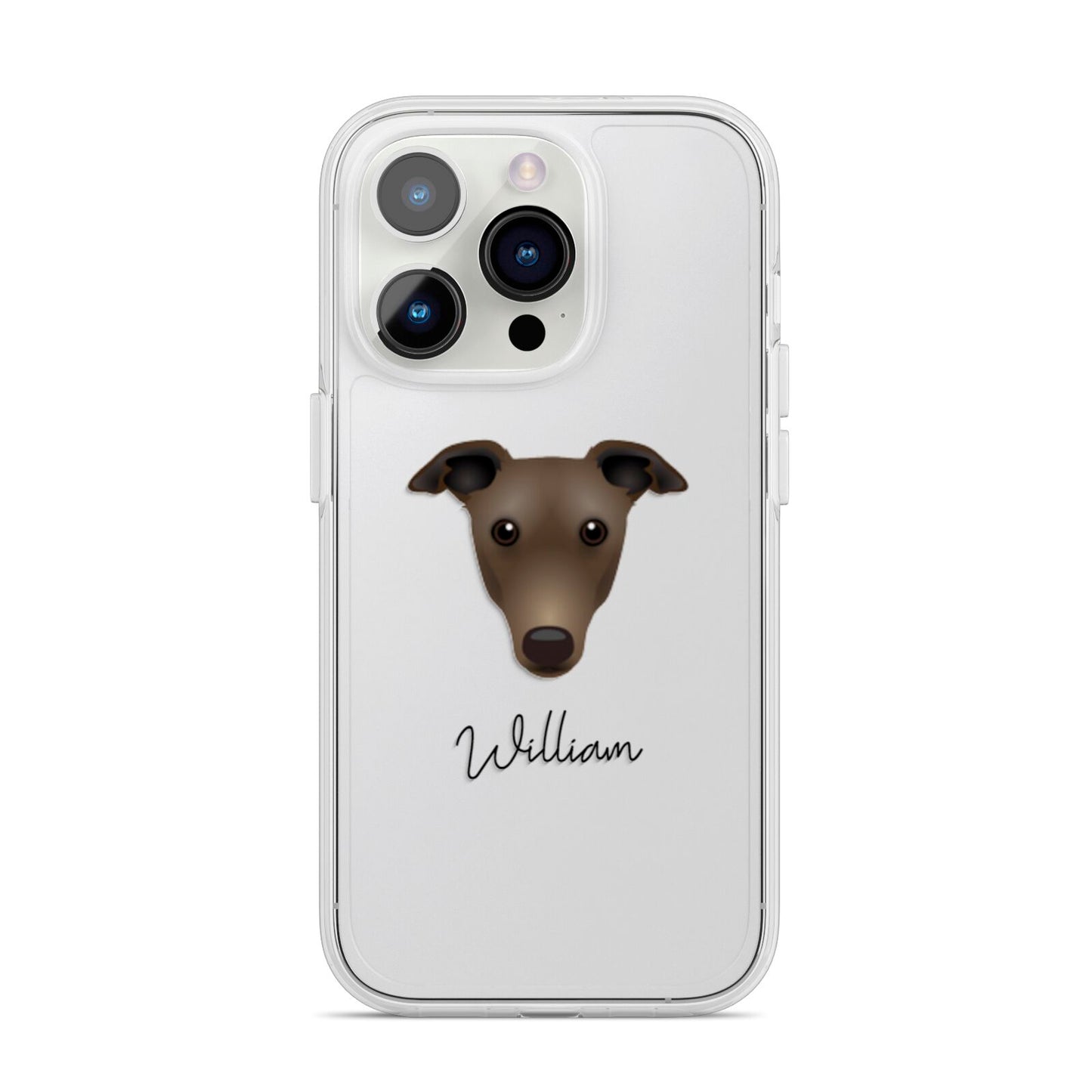 Greyhound Personalised iPhone 14 Pro Clear Tough Case Silver