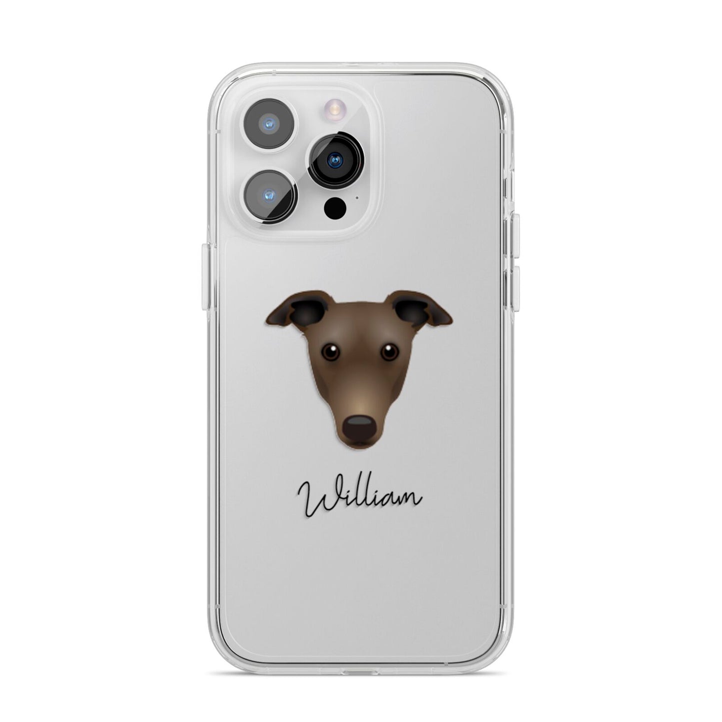 Greyhound Personalised iPhone 14 Pro Max Clear Tough Case Silver