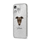 Greyhound Personalised iPhone 14 Pro Max Glitter Tough Case Silver Angled Image