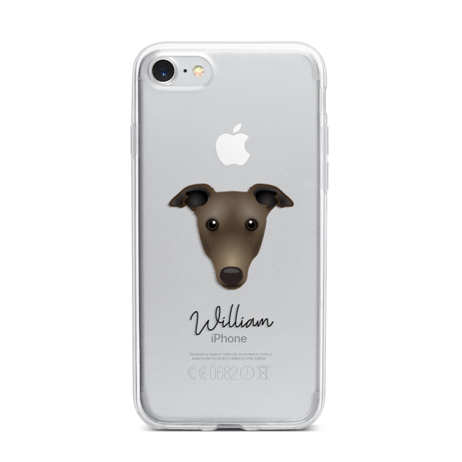 Greyhound Personalised iPhone 7 Bumper Case on Silver iPhone