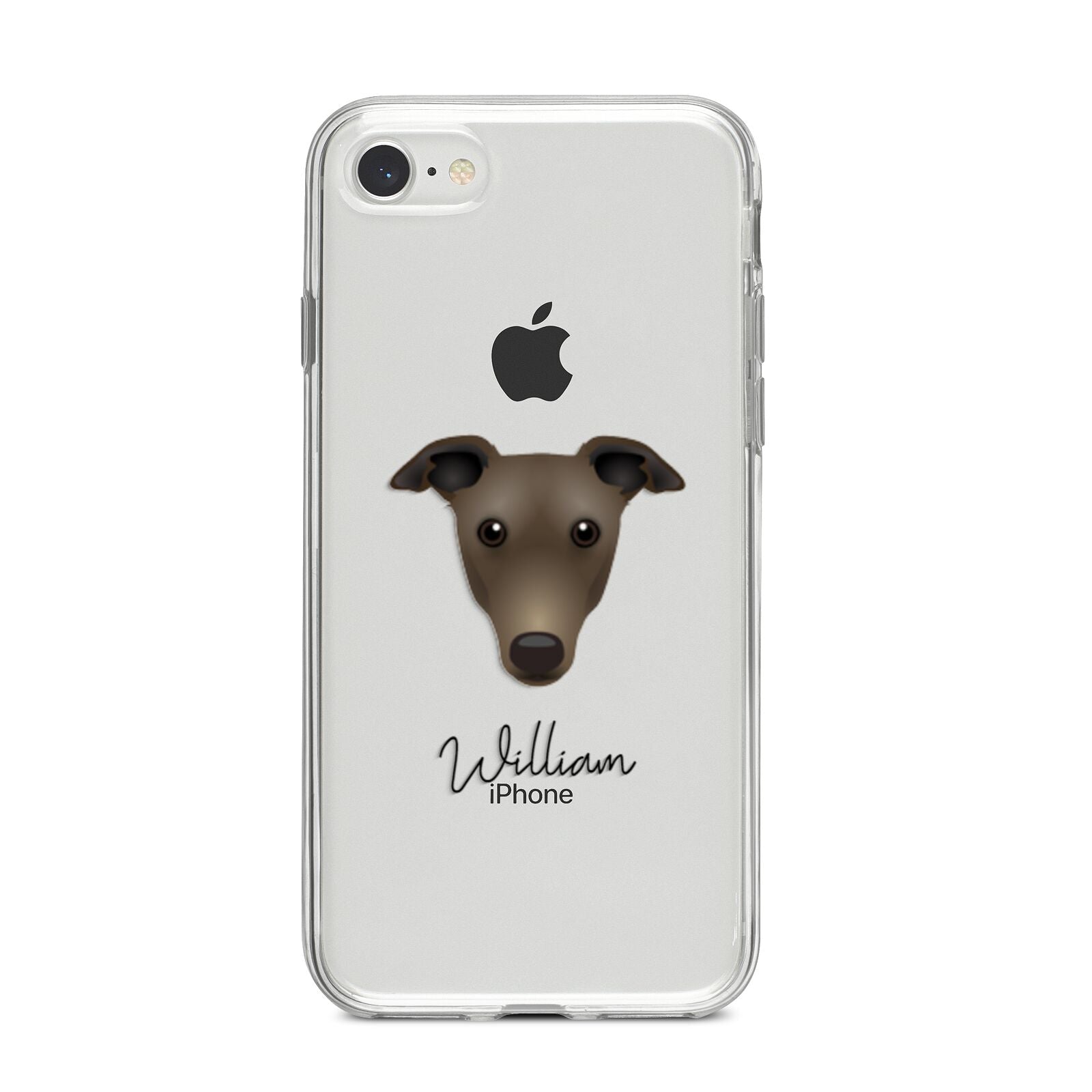 Greyhound Personalised iPhone 8 Bumper Case on Silver iPhone