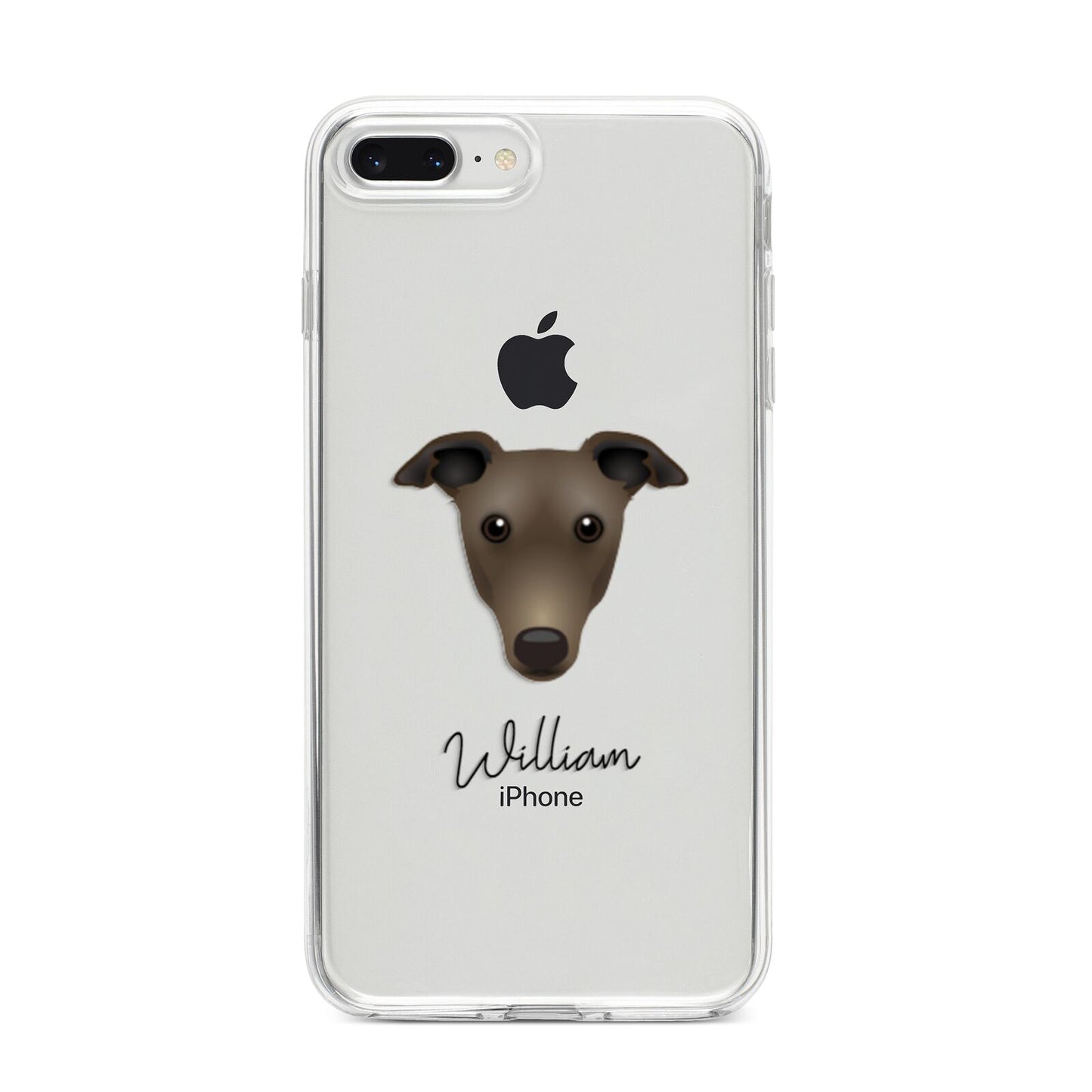 Greyhound Personalised iPhone 8 Plus Bumper Case on Silver iPhone