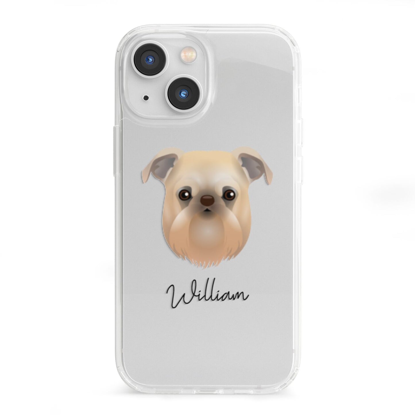 Griffon Bruxellois Personalised iPhone 13 Mini Clear Bumper Case