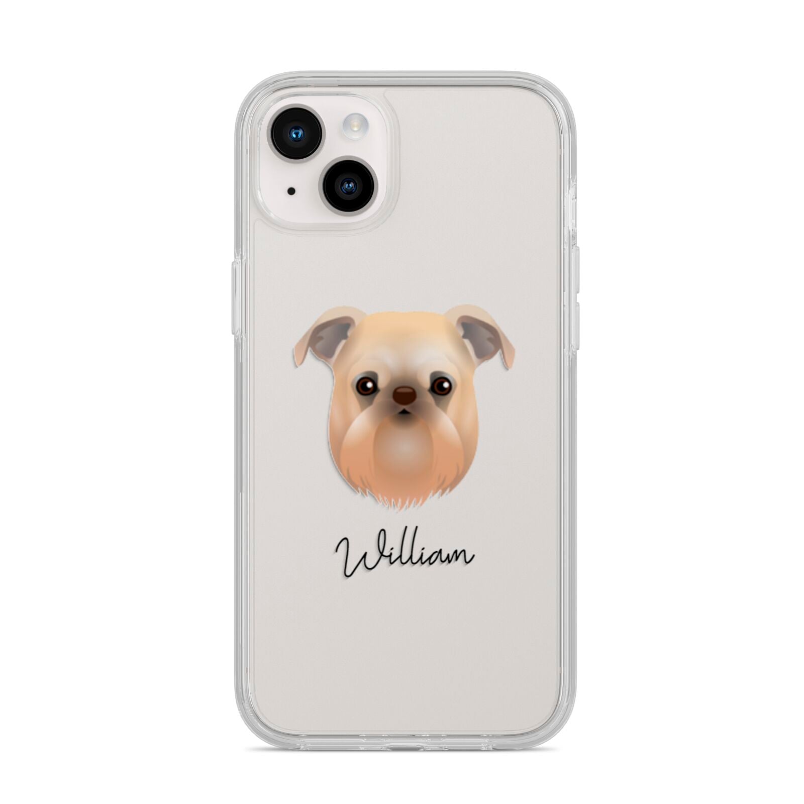 Griffon Bruxellois Personalised iPhone 14 Plus Clear Tough Case Starlight