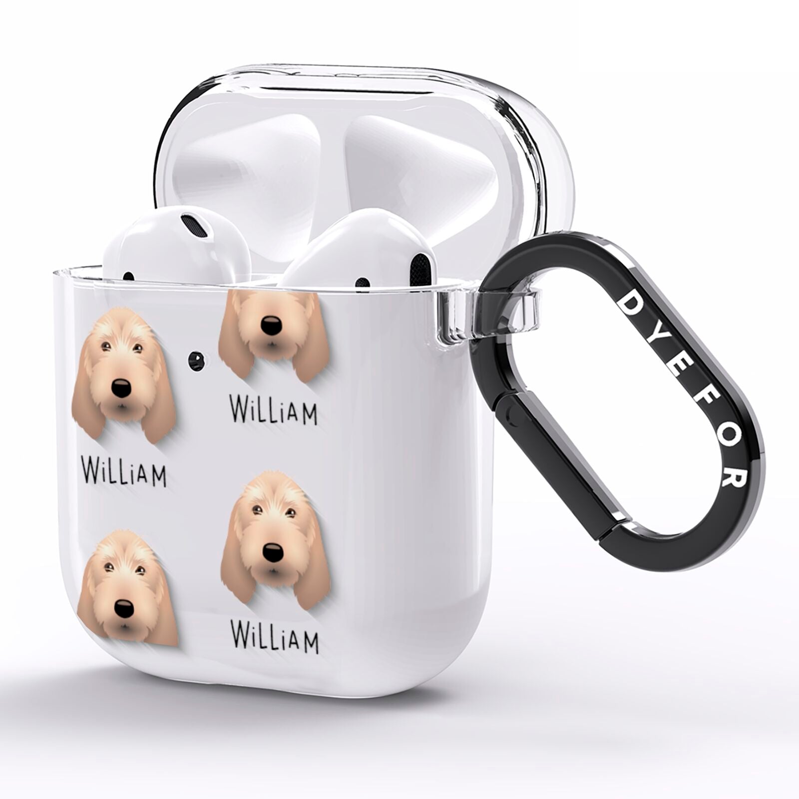 Griffon Fauve De Bretagne Icon with Name AirPods Clear Case Side Image