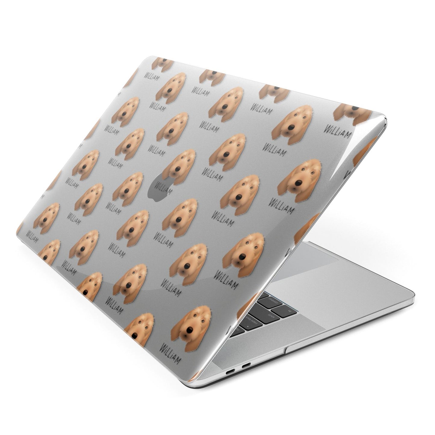 Griffon Fauve De Bretagne Icon with Name Apple MacBook Case Side View